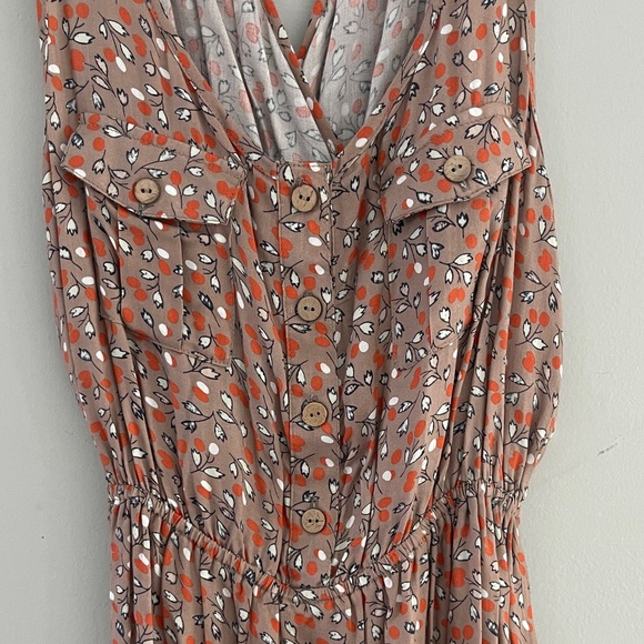 Floral Sleeveless Dress - Brown - Picture 2 of 8